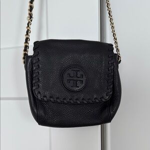 Tory Burch Black Crossbody Bag with Gold Chain